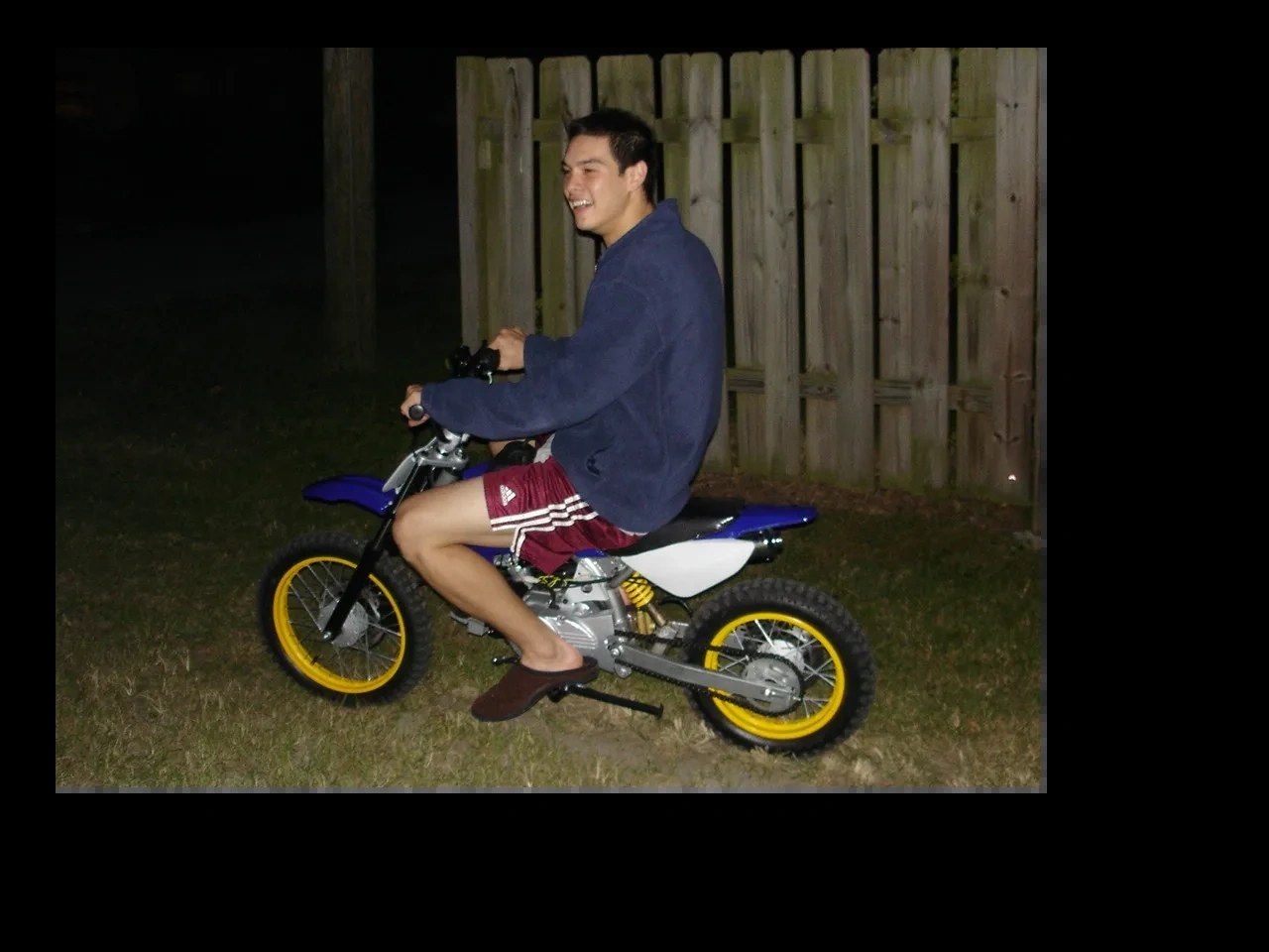 Phillip on a Loncin pit bike